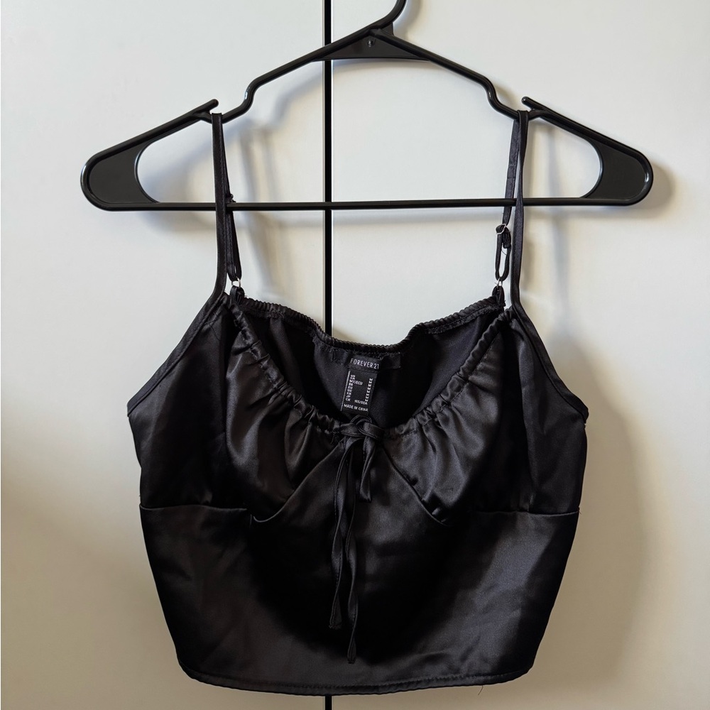 Forever 21 Black Satin Top